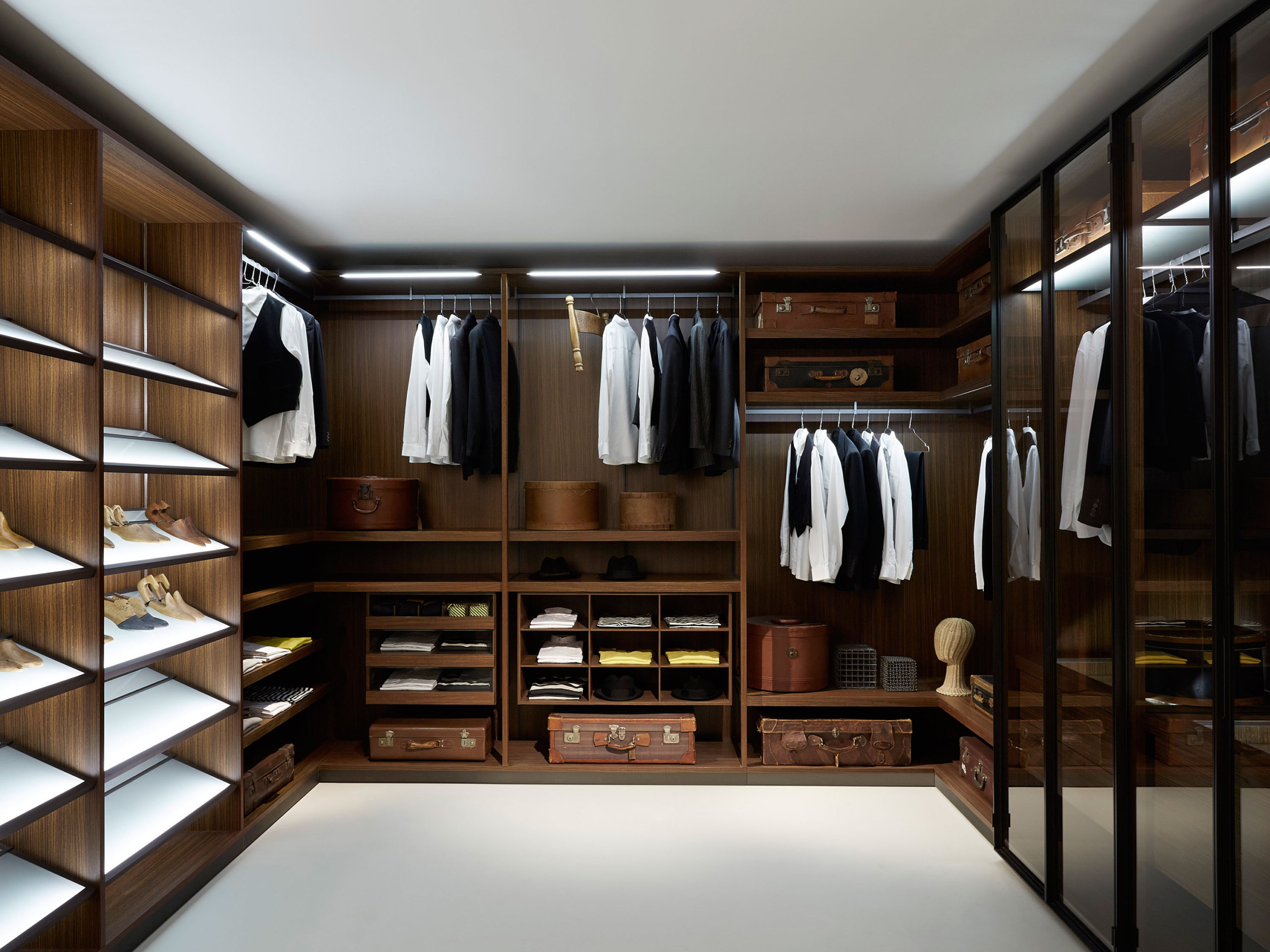 Luxury walkin closet are made of precious details and materials