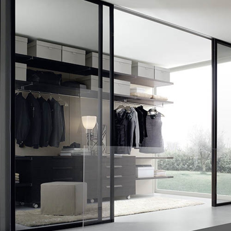 The smoked glass walk-in closet what it is and how to choose it