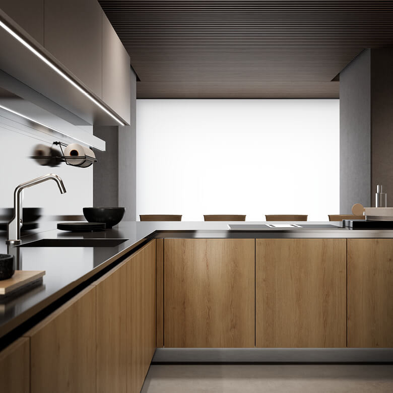 L-shaped kitchen