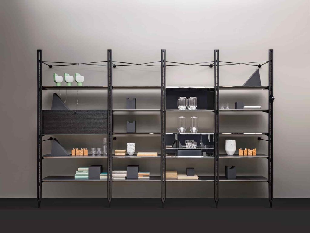 modern metal bookcase