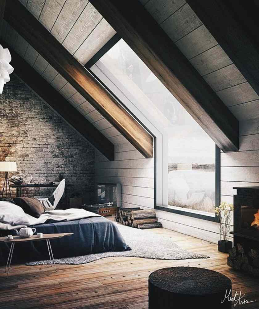 Attic house interior design