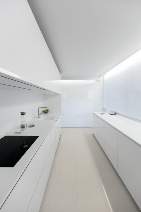shiny white kitchen