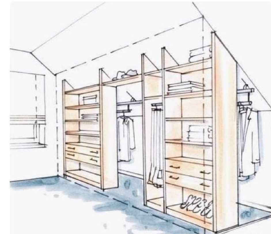 Wardrobe for sloping ceilings