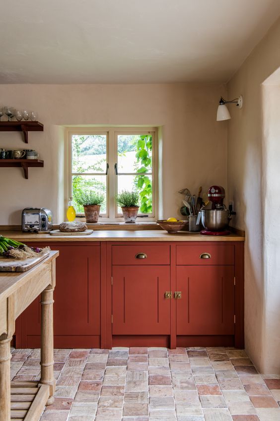 red kitchen