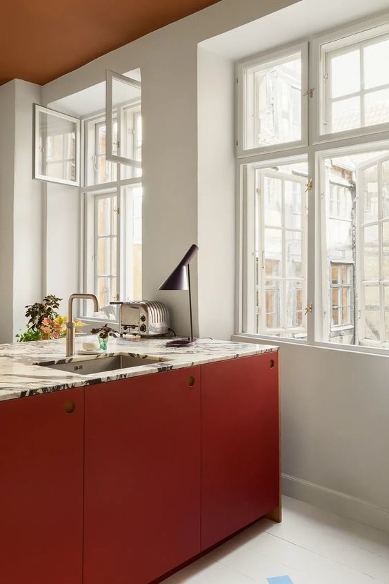 red kitchen