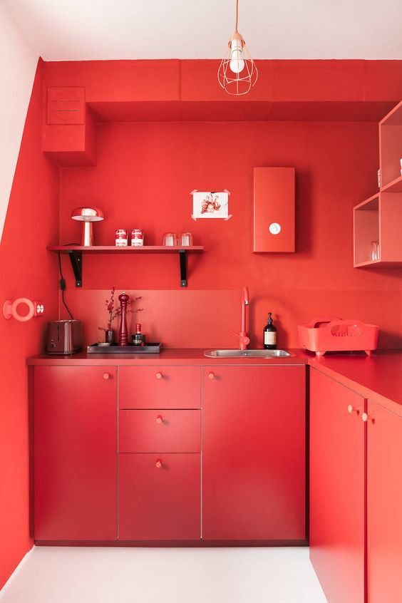 red kitchen