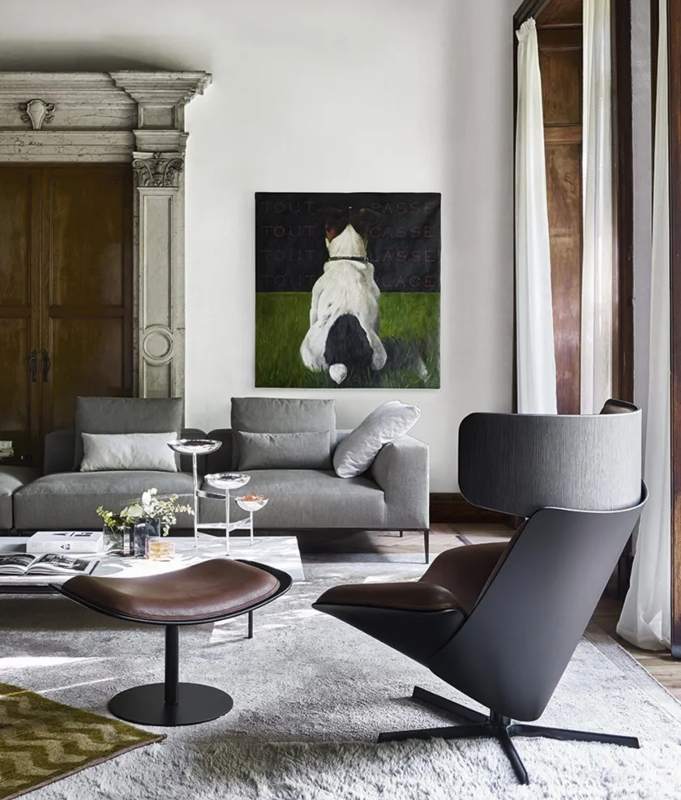 Chair with footstool