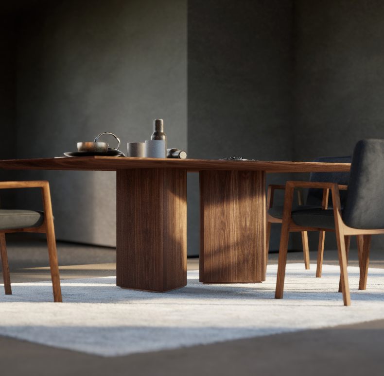 solid wood dining table