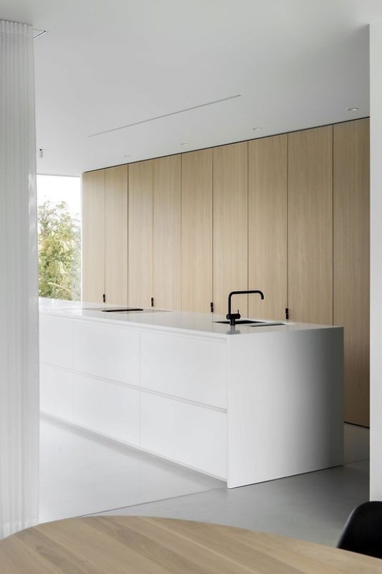 cucine moderne legno e bianco